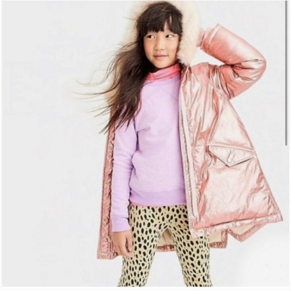 Crewcuts Pink Metallic Puffer Jacket - 10